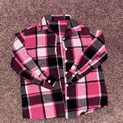 pink oversized flannel