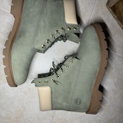 Size 11.5 Timberland Men's Classic 6 Inch Dark Green Nubuck Waterproof Boots A5PYV