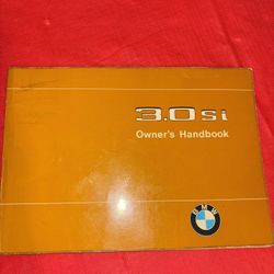 BMW 3.0 si Owner’s Manual 