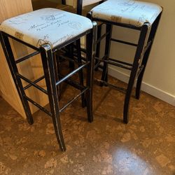 Vintage Envelope Fabric Barstools 