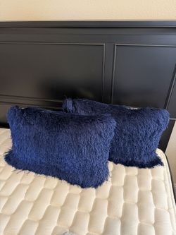 Fringe Pillows Blue