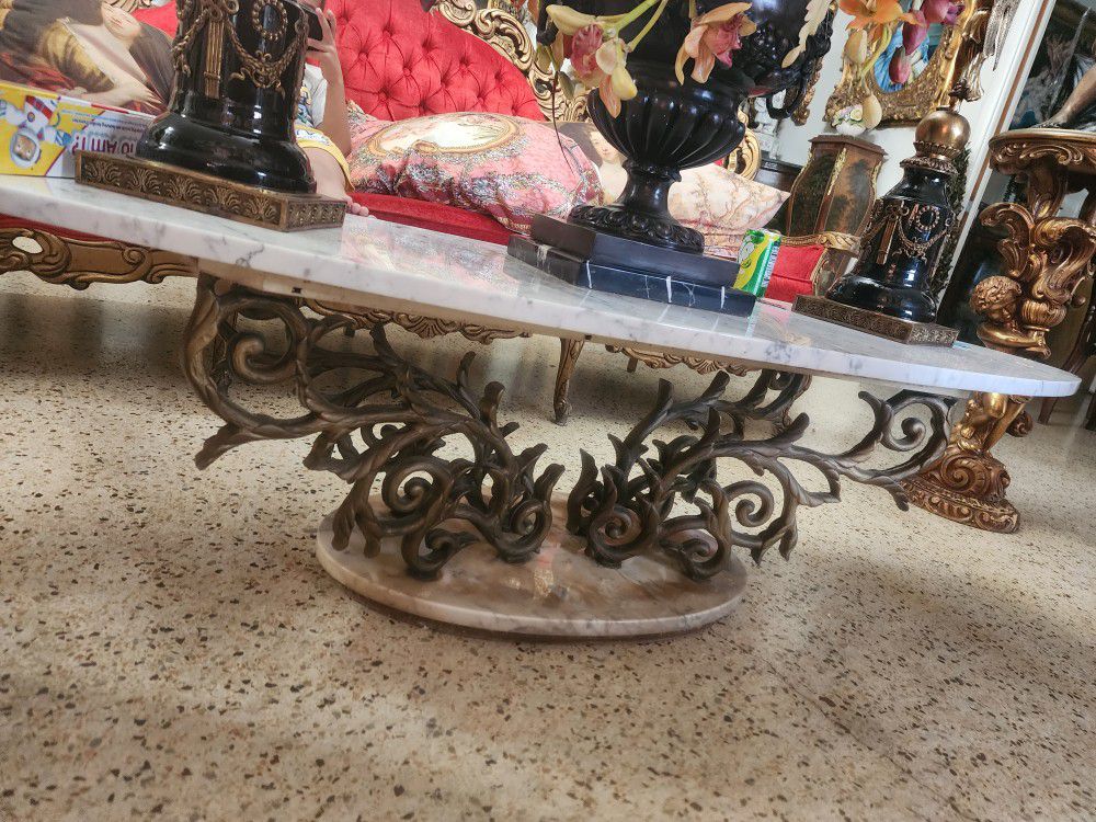 Antique Table Marble Top 