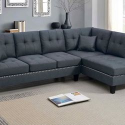 BRAND NEW 2PC SECTIONAL SOFA SET WITH ACCENT PILLOW INCLUDED $329