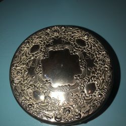 Vintage Glass Powder Jar W/mirror 