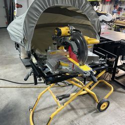 Dewalt 12 in. Double Bevel Sliding Compound Miter Saw with Stand and Rousseau Dust Hood