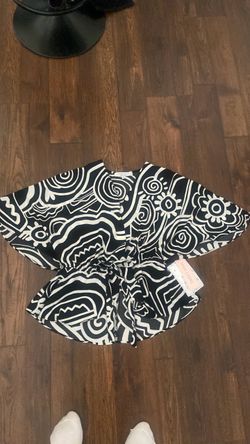 Black and white blouse