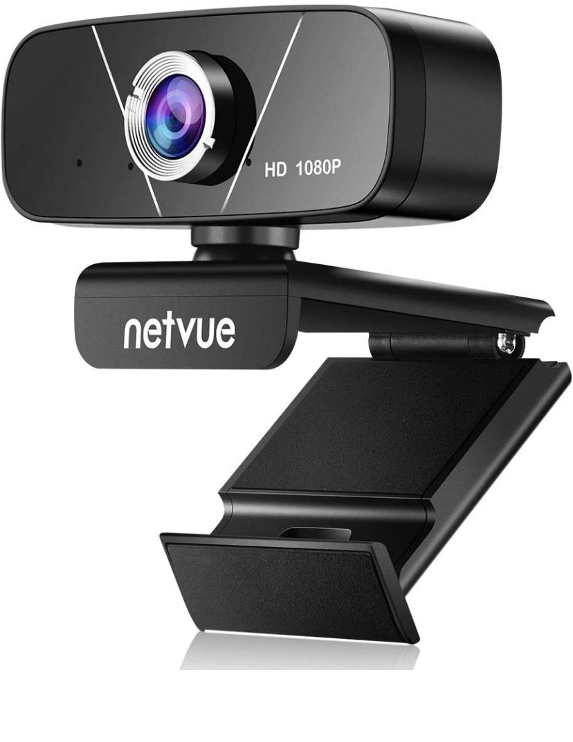 Webcam with Microphone, Full HD 1080P Plug & Play Web Cameras for Computers, 110-Degree Wide View Angle, Facial-Enhancement Technology, 3 in 1 Webcam