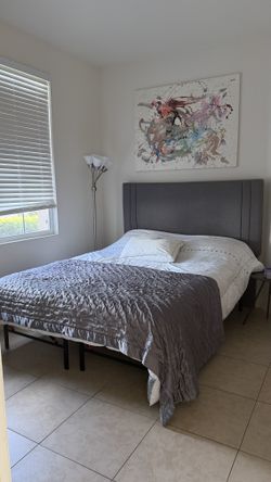 Complete bed frame with mattress