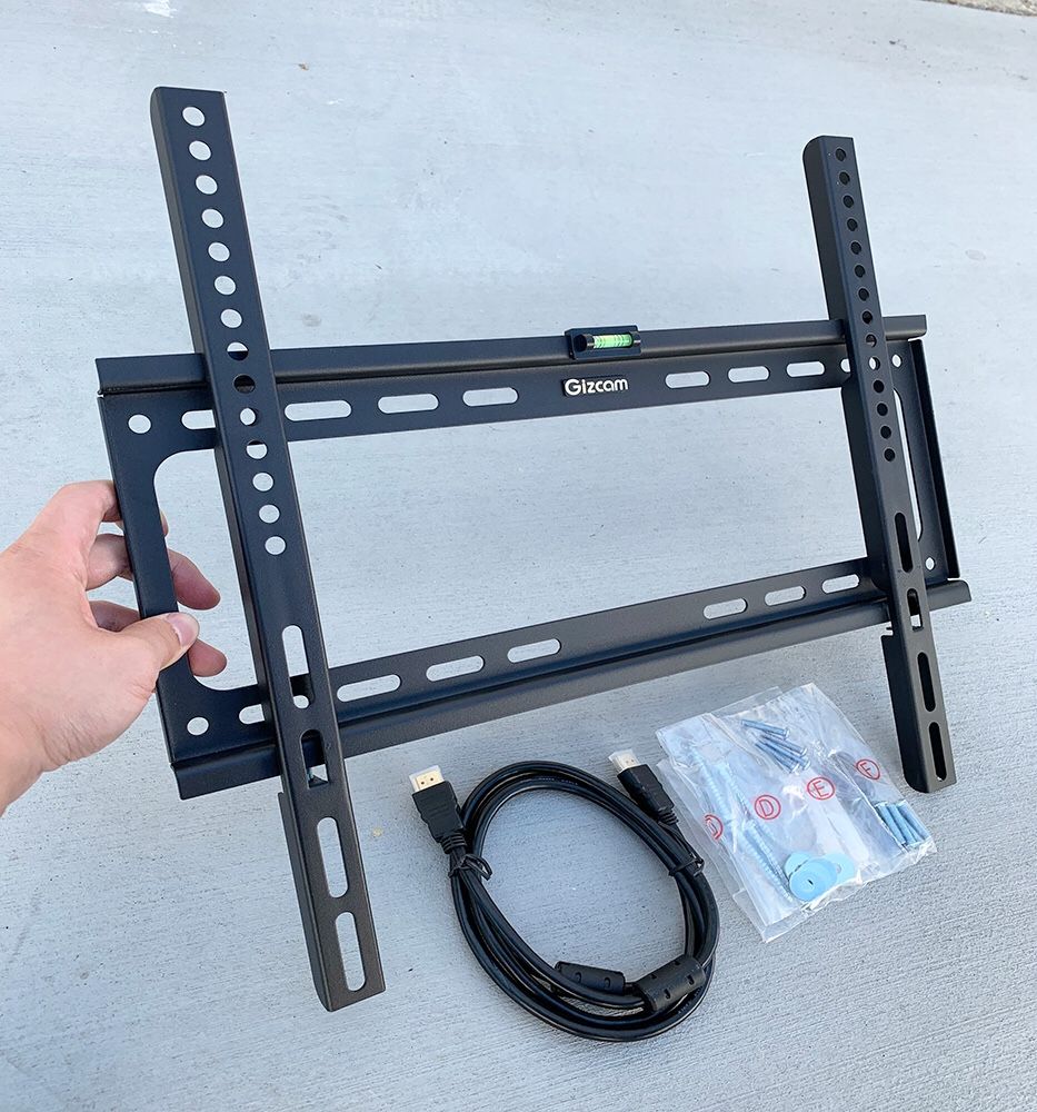 New $10 Fixed 26”-55” TV Wall Mount Bracket Low Profile, Max 110Lbs (w/ 5ft HDMI Cable) 