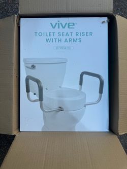 Vive Toilet Seat Riser with Arms – Elongated