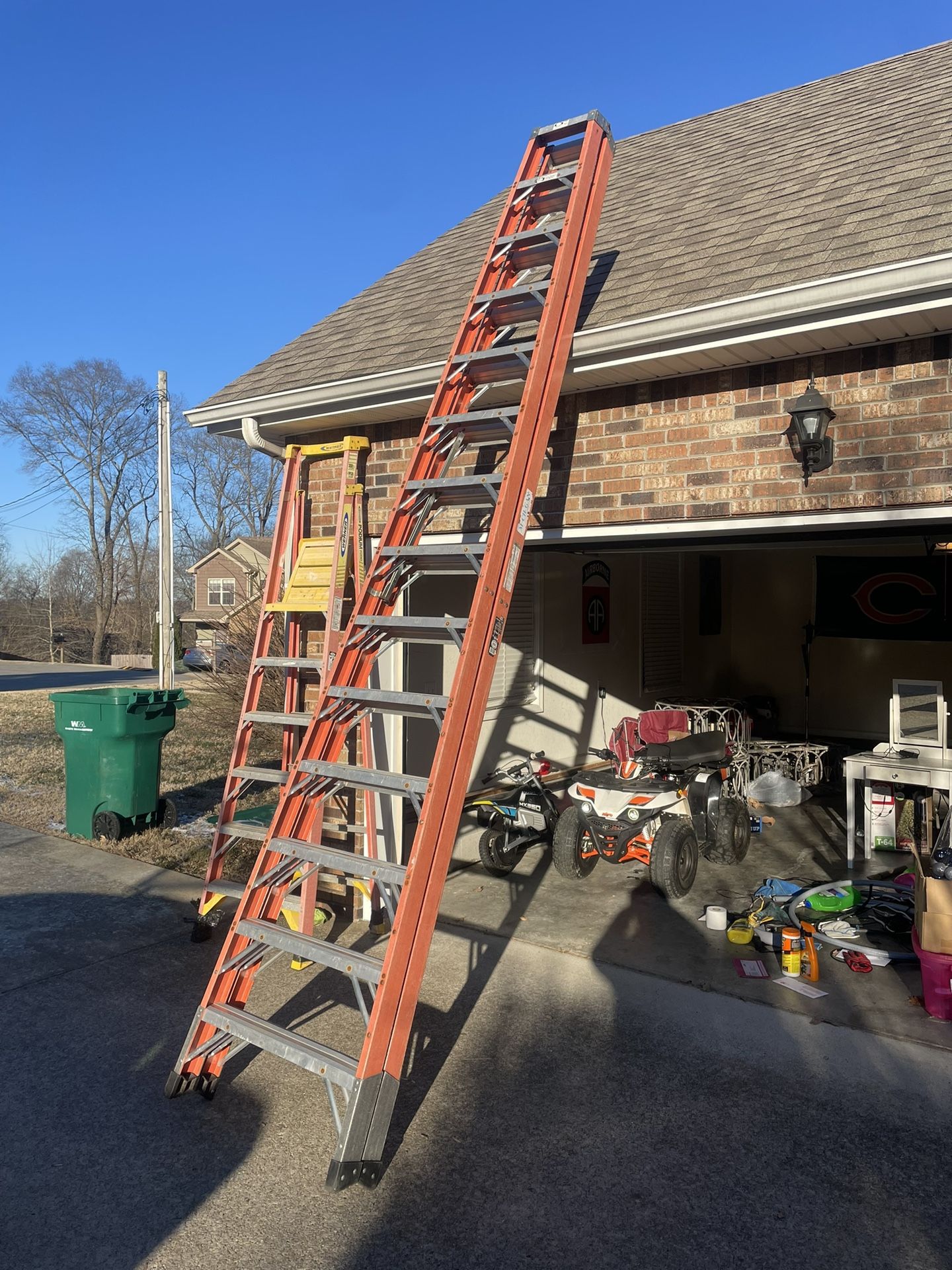 14 ft. Fiberglass Twin Step Ladder with 300 lb. Load