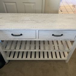White Wood Console Table