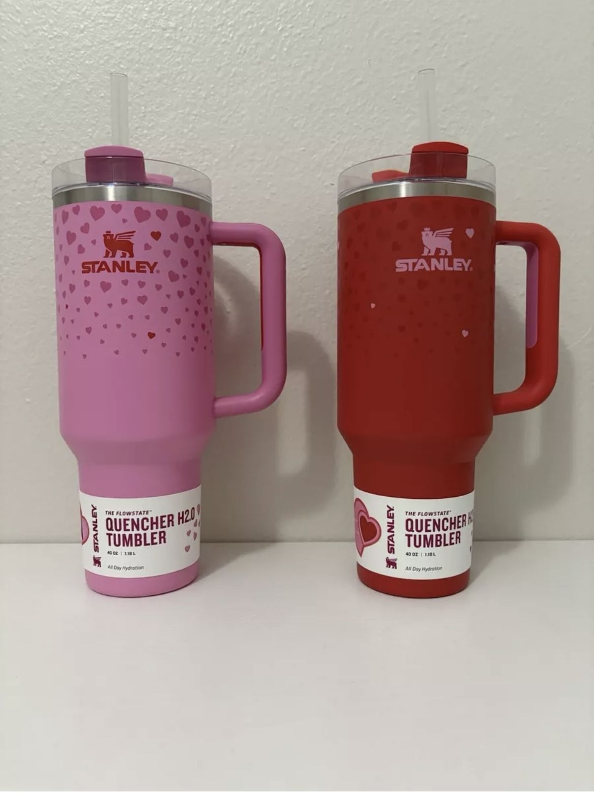 Stanley Cup Valentine’s Day 2025 Ruby Red & Sweet Hearts 40 oz 2 Pack