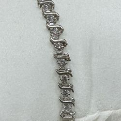 10k White Gold, Diamond Tennis Bracelet