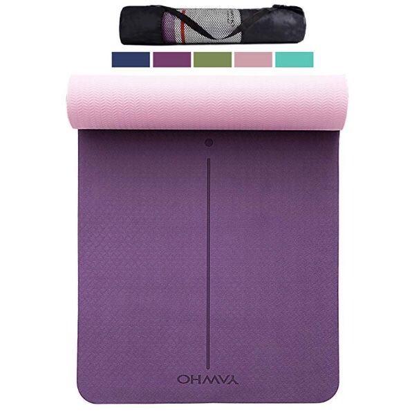 Yoga Mat Fitness Mat Specifications 72'' x 26'' Thickness 1/4-Inch Eco Friendly Material SGS Certified Ingredients TPE Extra Large Non-Slip Exercise