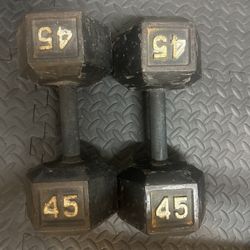 Pair of 45lbs Dumbbells 
