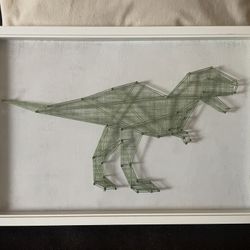 Pillowfort Dino String Art Kids Picture Framed Under Glass Dinosaur Decor 12"x18