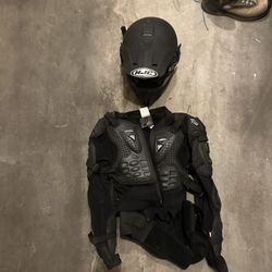 Motorcross Helmet And Fox Gear