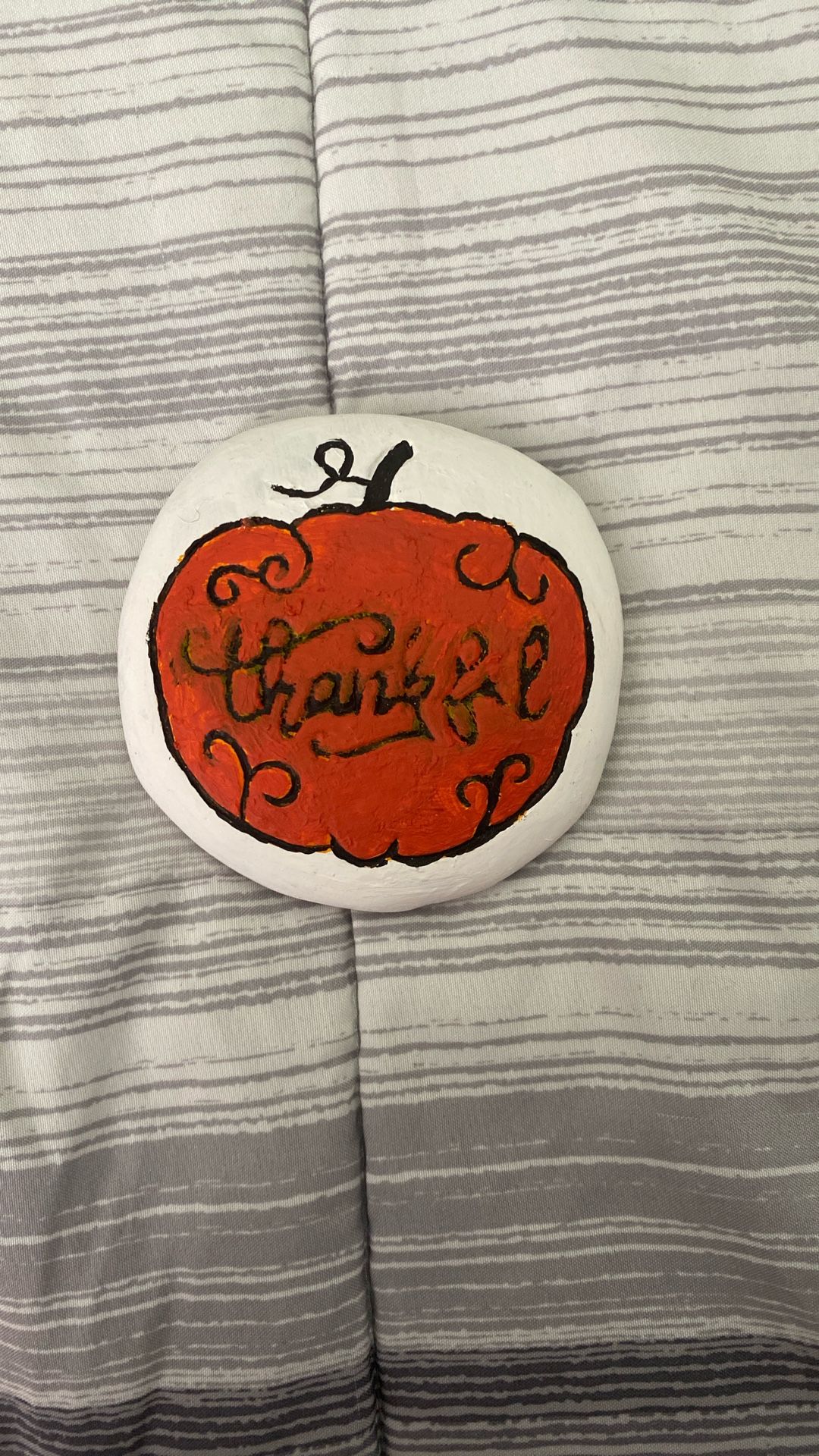 Thanksgiving “Thankful” Rock Decoration Painted “Pay Cash Only”