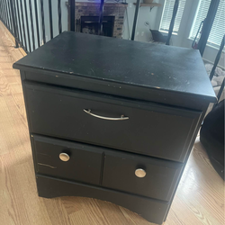 Black bedside table
