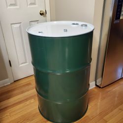 Metal Barrels 55 Gallons, Not Galvanized Inside, Perfect for traditional burn barrel, smoker, Grill.  