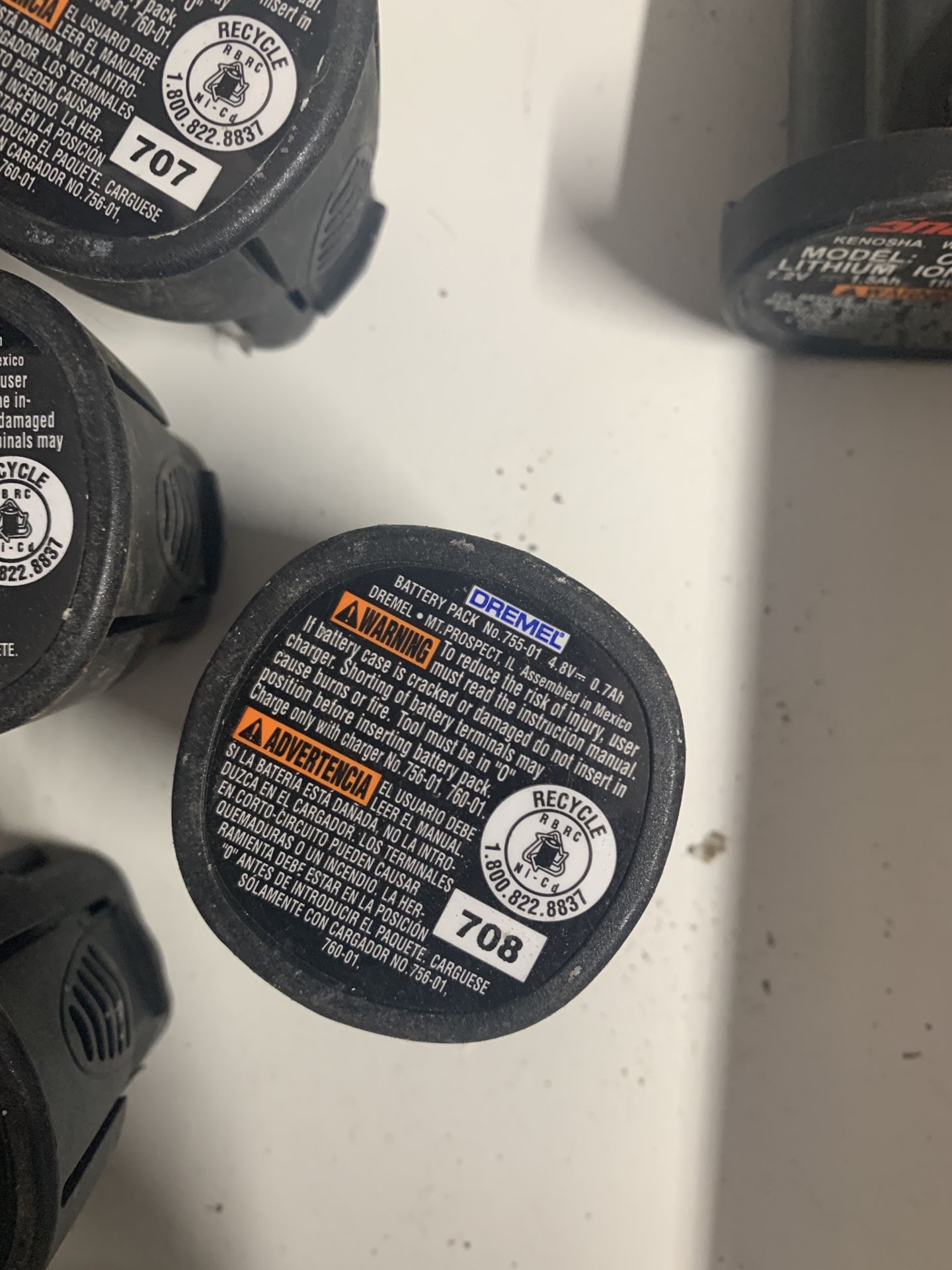 Used Dremel batteries