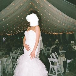 David’s Bridal Ivory Mermaid Wedding Dress Size 8
