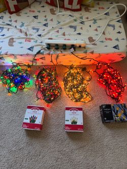 Holiday String Lights Bundle – Multicolor, Clear & orange Lights – 4 Sets