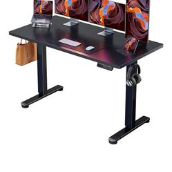 ErGear Height Adjustable Electric Standing Desk, 55 x 28 Inches Sit Stand up Desk, Memory Computer Home Office Desk, Black