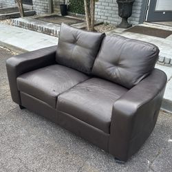 Brown Faux Leather Sofa/Loveseat 