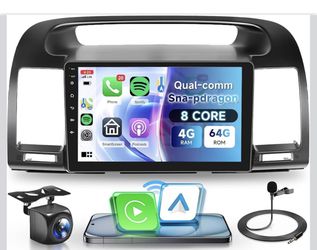 Open Box 8-Core 4G+64G Android Car Stereo for Toyota Camry 2000–2006 — 9″ Touch Screen, CarPlay / Android Auto, GPS, WiFi, Bluetooth, AHD Backup Camer