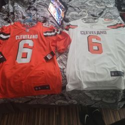 New Official Baker Mayfield Jerseys Orange (Lg) White (Sm) $40  Each