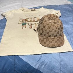 Boys Gucci Shirt Size 10 & Hat M 54CM 