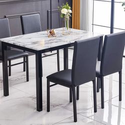 Crown Mark 1217 Aiden White Dining Room Set (5-Piece)