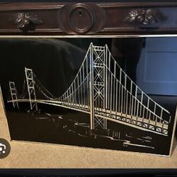 Vintage Gold Foil California Bridge 