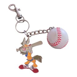 VTG Looney Tunes Wile Coyote Baseball Keychain Warner Brothers 1997
