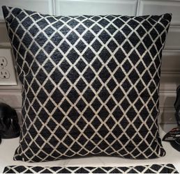 2 black black silver beige diamond design decoration throw pillows 18"×18"