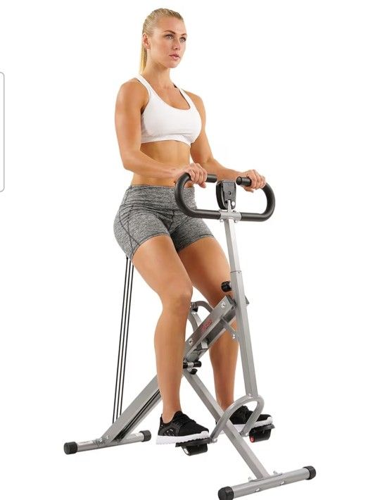 NIB Row-N-Ride Squat Assist Trainer, Foldable & Easy Setup Exercise Equipment w/Adjustable Resistance, Home Gym Training Machine for Arm, Glute & Leg 