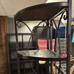 Corner Shelf With One Drawer Metal Frame 