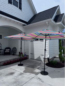 Multi-color Patio Umbrellas with Stands