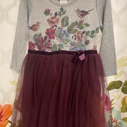 Floral Bird Tulle Skirt Dress