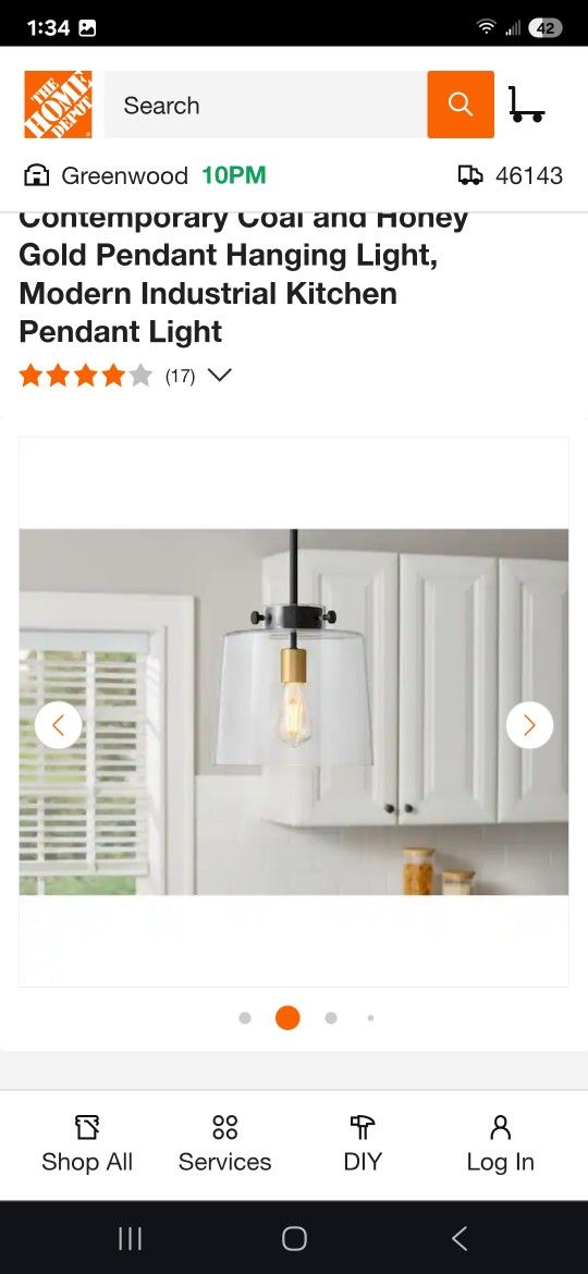 Hampton Bay
Mullins 10 in. 1-Light Contemporary Coal and Honey Gold Pendant Hanging Light, Modern Industrial Kitchen Pendant Light