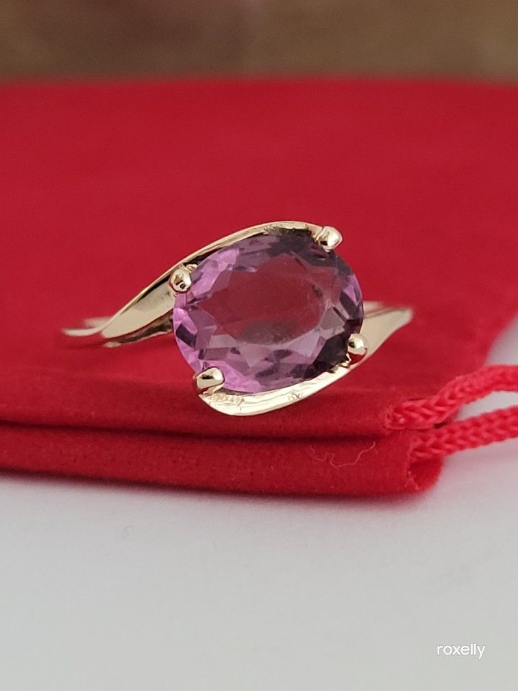 ❤️10k Size 9 Vintage Solid Yellow Gold Amethyst Gemstone Ring!/ Anillo de Oro con 1 Amatista! 👌🎁Post Tags: 10k 14k