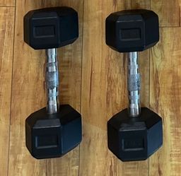 15lbs Rubber Hex Dumbbells