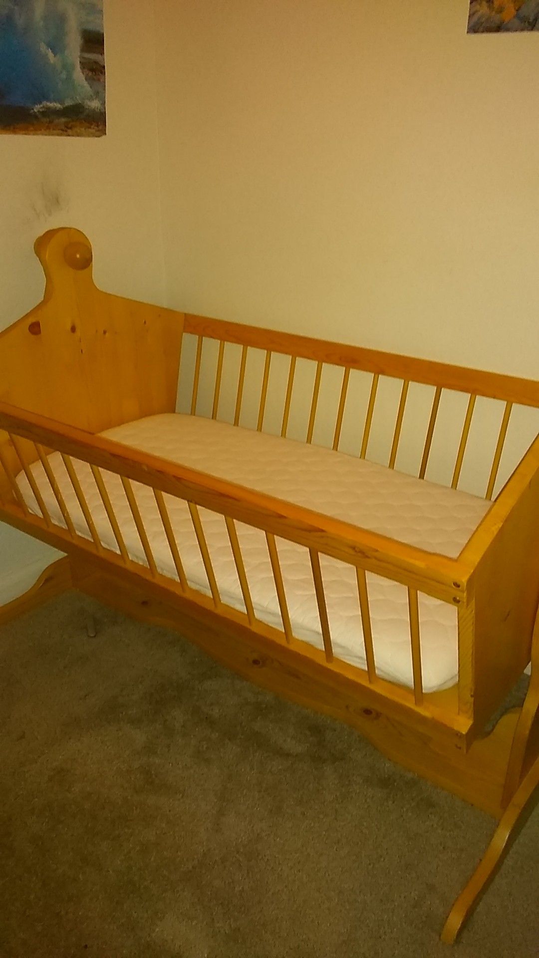 Handmade oak bassinet