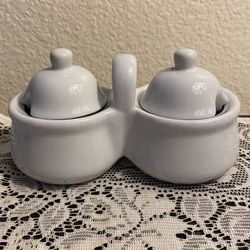 Vintage Ceramic Double Condiment Server Set