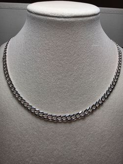 24" 5.2mm Cuban Curb Link Chain 19g 925 Sterling Silver w/Lobster Clasp