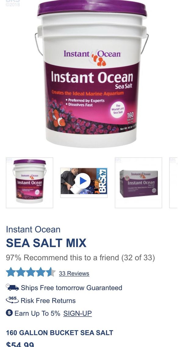 instant ocean sea salt mix for sale in chicago il offerup
