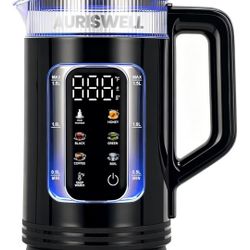 Electric Tea Kettle with Temperature Control, Glass smart Water Boiler for Tea, Coffee & Boil, Automatic Shut Off, 12h Keep Warm & One-Touch 6 Presets