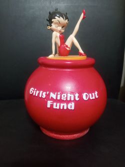 Vintage Betty Boop Girls Night Out Fund Coin Jar collectible Piggy Bank Container